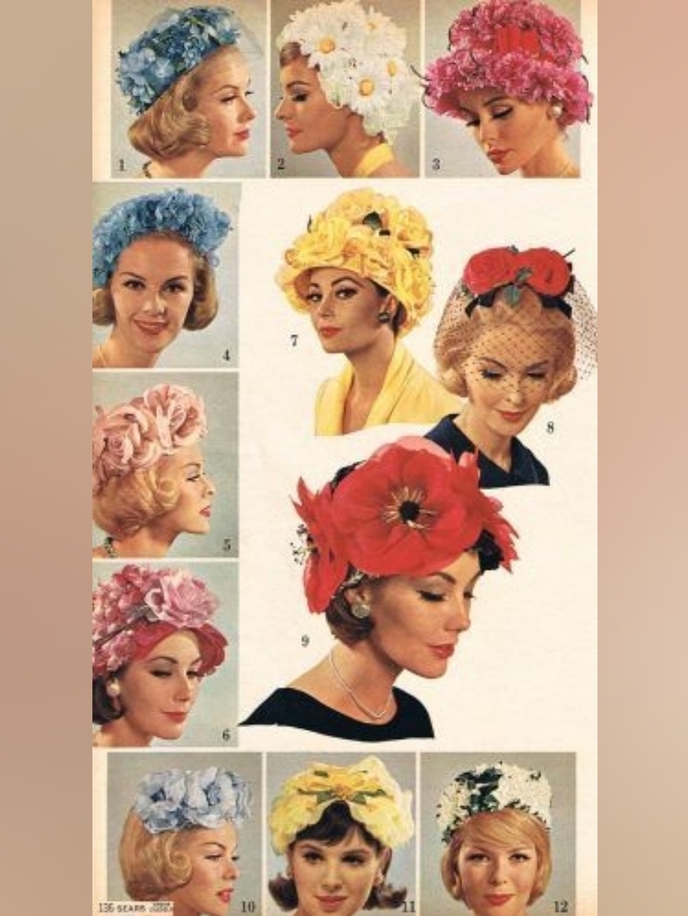 Vintage Pink Floral Hat 1960's - Picture 7 of 7